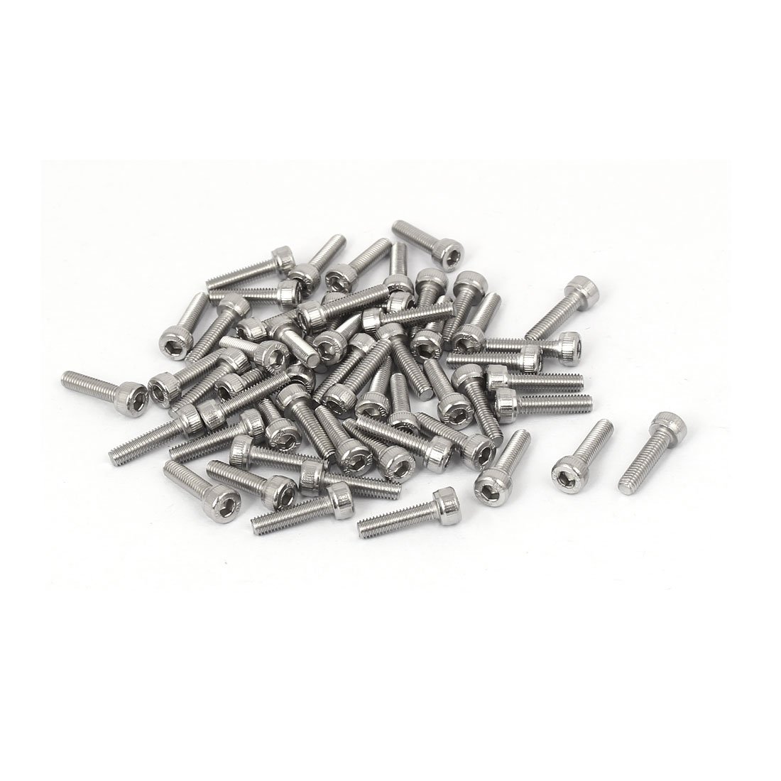 uxcell M3x12mm Thread 304 Stainless Steel Hex Socket Head Cap Screw Bolt DIN912 55pcs