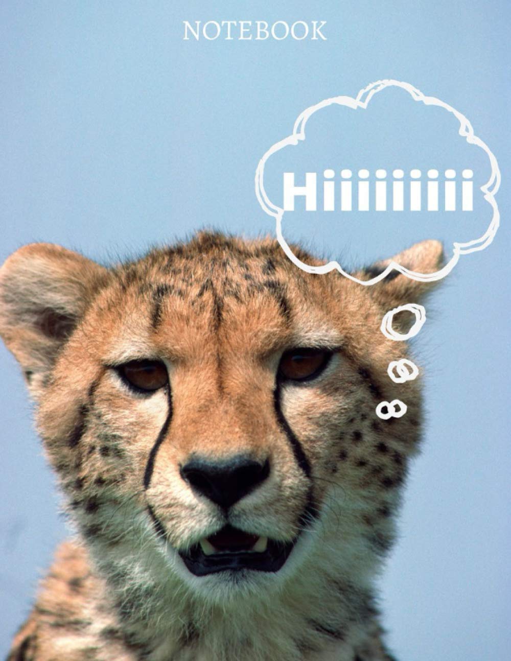 hiiiiiiiiiiiiii: Notebook cheetah spiral lined large notebook 8.5x11 in 120 pages gift idea