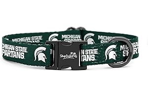 SHOPINSTAPETS Michigan State Spartans Collars and Leashes | Officially Licensed | Adjustable-Fits All Pets! (Small Collar)