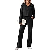 PINSPARK 2 Piece Sets for Women 1/2 Zip Sweatsuit Loose Fit Sweatshirt Straight Leg Pants 2025 Matching Outfit Fall Tracksuit