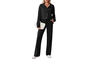 PINSPARK 2 Piece Sets for Women 1/2 Zip Sweatsuit Loose Fit Sweatshirt Straight Leg Pants 2025 Matching Outfit Fall Tracksuit