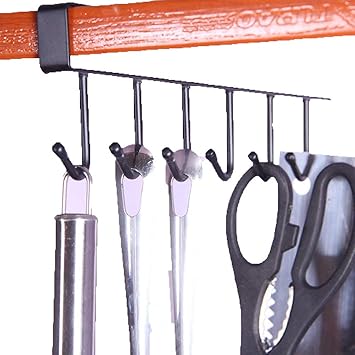 Black Kitchen Closet Door Hangers Clips Utility Cup Hooks