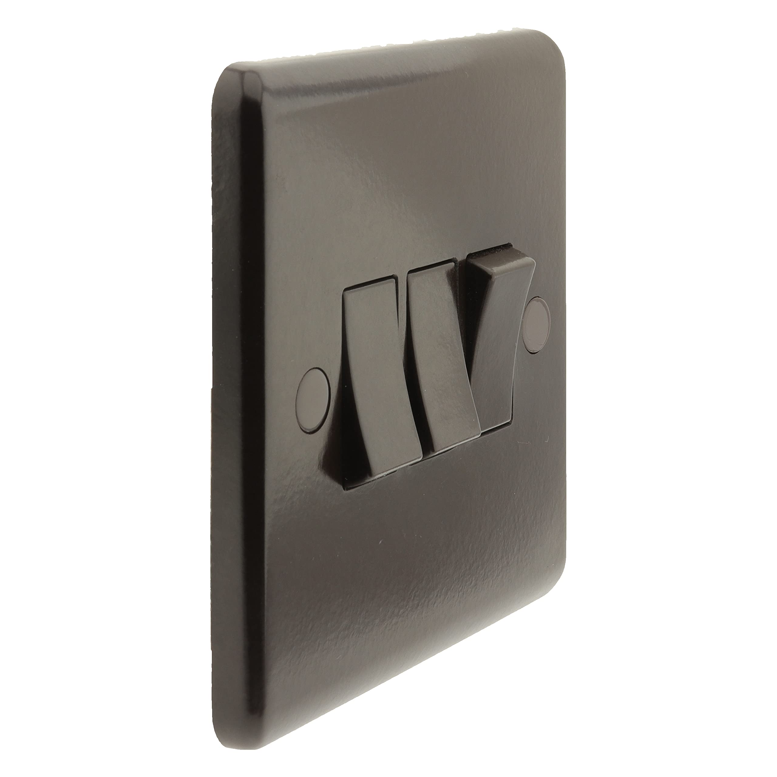 Art Deco Emporium 3Gang 2Way 10Amp Wall Switch in Vintage Period Style Bakelite Dark Brown Part of the New eXalt V2.0 Brand. Standard UK Single Pole 2-Way Rocker Light Switch 3-Gang — image 1