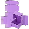AIYUNNI 25 Pack Small Shipping Boxes Purple Corrugated Cardboard Box 4x4x2 inches，Corrugated Box for Packaging Small Business,Mailing Packing Literature Mailer,Shipping Gift Boxes