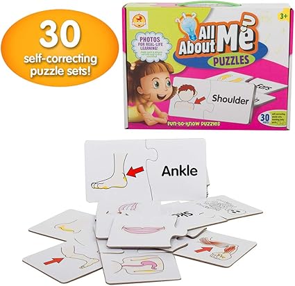 Baybee Body Parts Puzzle for Kids/Children - Puzzle Games Fun with Words/ Education Puzzle More Fun with Words/Birthday Gift Set for Kids, 3 Year Old Boys and Girls (30 Pieces)