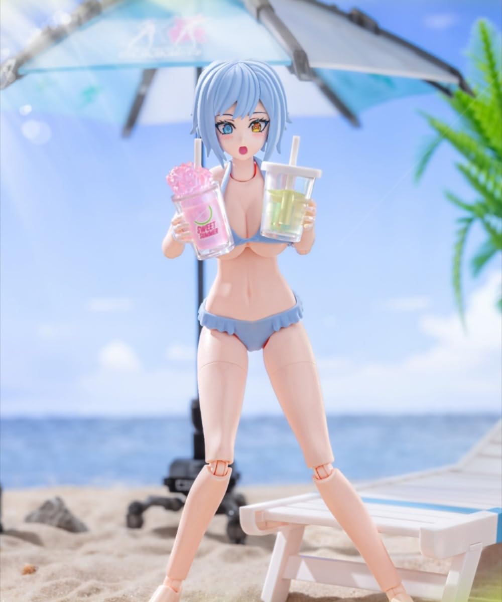 HiPlay Nuke Matrix Plastic Model Kits: Forest's Summer: Vivienne Hayha Swimsuit Ver. Mecha Musume, Anime Style Collectible Action Figures