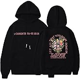 BANGELY Faith Over Fear Hoodie Women Christian Sweatshirt Graphic Christian Religious Sayings Sweater Bible Pullover Tops