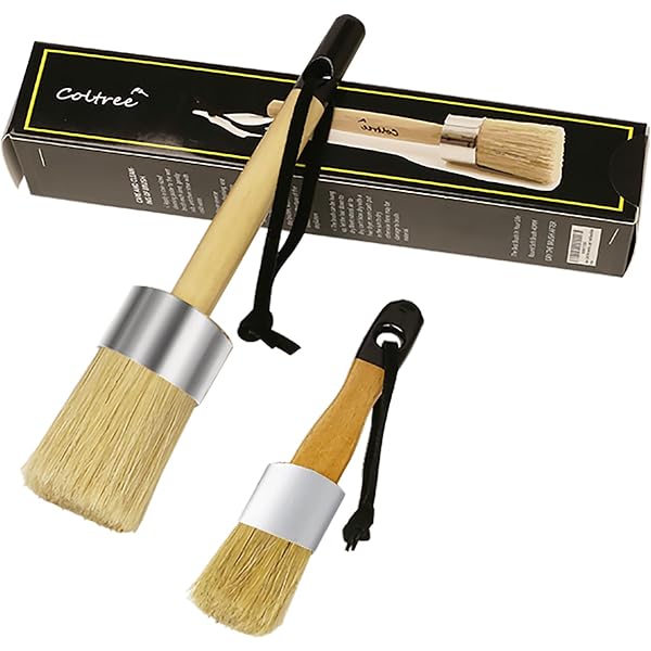 Juego De 3 Pinceles Ovalados Premium Hemway Para Pintura De Tiza Y Cera - Perfecto Para Restaurar Muebles Y Proyectos Shabby Chic