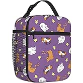 Uxeqtop Cute Cats Insulated Lunch Box for Women Man Kids Portable Lunch Bag Reusable Tote for Office Work Travel Picnic Camping Beach