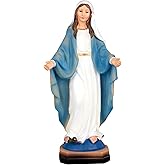 KEEPKAP Generous Virgin Mary Statue, Our Lady of Lourdes Blessed Mother Statues, 8.5 Inch Virgin Mary Resin Figurines Catholic Gifts, Indoor Religious Home Decor