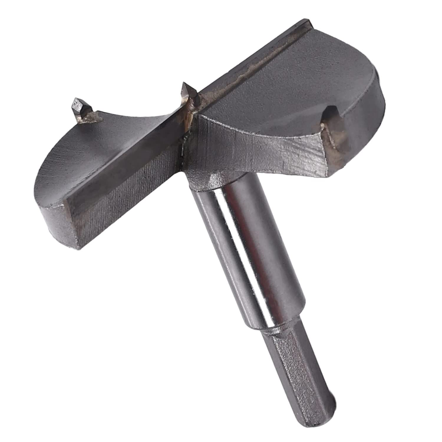 Utoolmart 80mm Forstner Drill Bits, Cemented Carbide Wood Cutter Tool, Hex Shank Woodworking Hole Saw Cutter, Length: 80mm, Gray