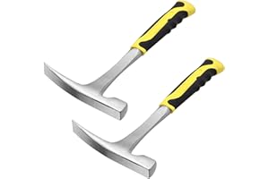 MANCHAP 2 PCS 32 oz Brick Hammer, Flat Head Geological Rock Pick Hammer for Mining, Geological Prospecting, All Steel Masonry Hammer