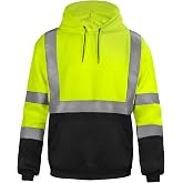 sesafety Class 3 High Visibility Sweatshirt for Men,Hooded Pullover,Hi-Vis Safety Hoodie Pullover Sweatshirt