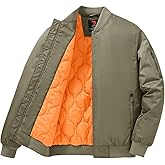TBMPOY Men's Winter Bomber Jacket Warm Fall Casual Flight Windbreaker Padded Coats Full Zip Stylish Varsity
