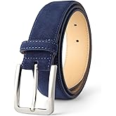 LEAODES LD Men's Belt Casual Genuine Leather Suede Belts for Men 1 3/8" Wide Elegant Golf Dress Belt