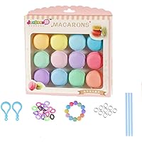 simuer 12 Pack Slime Macaroon Kit, Macaron Putty Crystal Mud Jelly Slime Clay Soft Stress Relief Toys for Kids Adults…