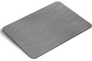 DIKENLAND Stone Bath Mat, Diatomaceous Earth Bath Mat Stone, Non-Slip Stone Shower Mat for Bathroom, Quick Drying Stone Bath Mat Large, Super Absorbent Bath Stone Mat 23.5" x 15.5"