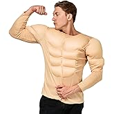 Adult Men Muscle Costume Cosplay Muscle Suit Halloween Party (X-Large)