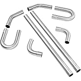 VEVOR Exhaust Kit, 8 Pieces, DIY Universal Galvanized Steel Exhaust Kit with Slip-Fit Joint & Large Exhaust Tube, Rust-Proof 