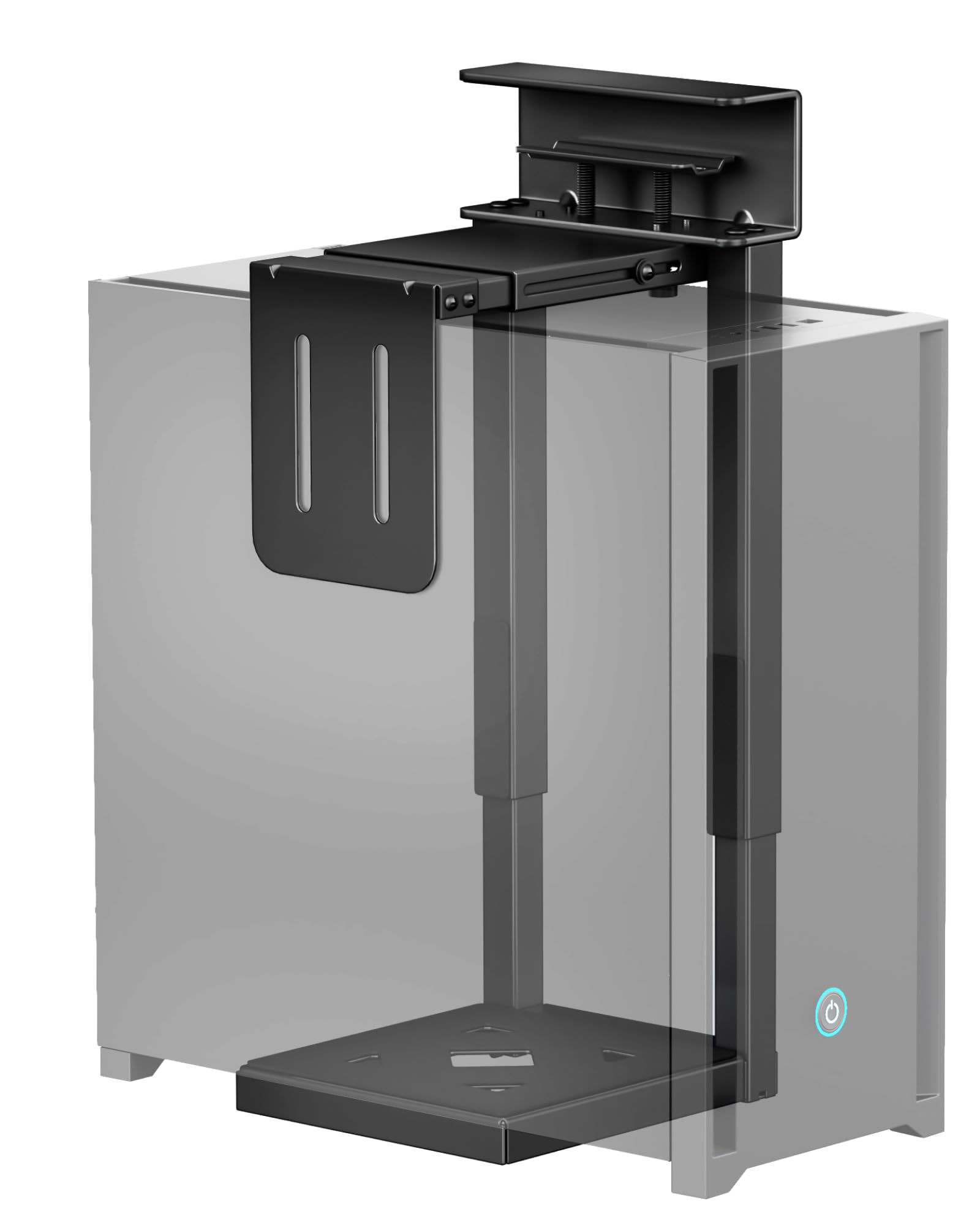 Photo 1 of monTEK 66 LBS Heavy-Duty Under Desk PC Mount, Adjustable No-Drill PC Mount with Protective Pads,16.1"-25.6" H, Ideal for Office Home Classroom, Black