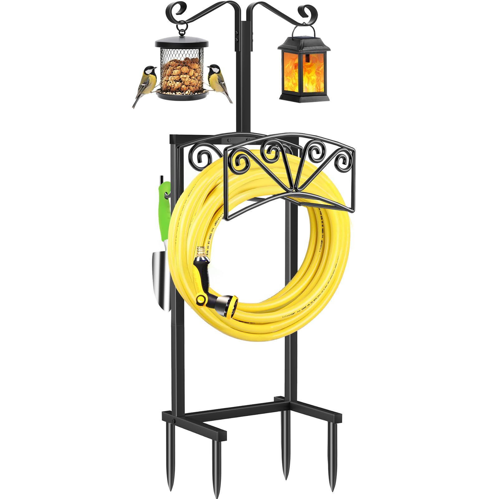 TomCare Garden Hose Holder Upgraded Heavy Duty Metal Water Hose Holder Holds 160 FT Hoses Sturdy Hose Reel Freestanding Outdoor Hoses Storage Hanger for Outside Yard Lawn Image