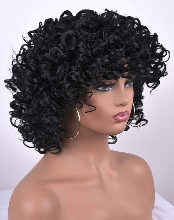 CiCi Short Curly Afro Wigs for Black Women Big Bouncy