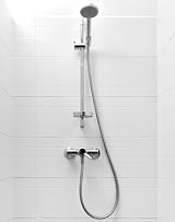 QWORK 26 Inch Adjustable Shower Riser Rail 304 Stainless Steel Head Holder view 5