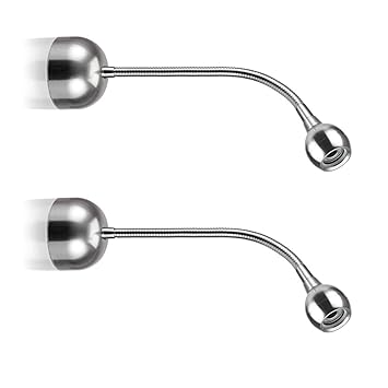 parlat LED Leseleuchte Schwanenhals Chrom matt 230V Wandleuchte warmweiß, 2 STK.