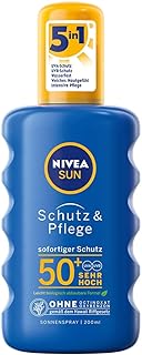 NIVEA SUN Schutz &amp; Pflege Sonnenspray im 1er Pack (1 x 200 ml), feuchtigkeitsspendendes Sonnencreme Spray mit LSF 50+, wasserfeste Sonnenlotion