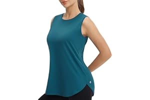 baleaf Women's Sleeveless Workout Tank Tops UPF50+ Soft Loose Fit Gym Athletic Yoga Running Lightweight Shirts