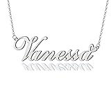 AOLO Vanessa Heart Name Necklace Silver Stainless