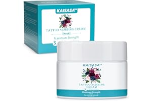 JUANCHI Tattoo Numbing Cream 5% Lidocaine, 6 Hours Maximum Strength Tattoo Numbing Cream, for Waxing,Piercing,Microneedling 1.75 oz