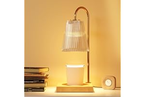 FIBEVON Glass Candle Warmer Lamp, Electric Candle Lamp Warmer with Timer, Vintage Wax Melt Warmer for Scented Jar Candles,Ideal Home Decor for Women/Wife/Mother Gift