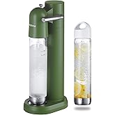 OSCEVIA - Sparkling Water Maker | Soda Beverage Machine | Soda Streaming Seltzer & Carbonator | 2x1L BPA Free Bottles | Compatible Srew-in 60L CO2 (NOT Included) | Green
