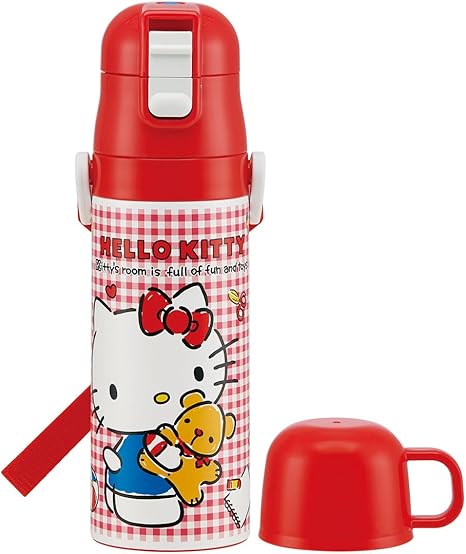 Amazon スケーター 子供用 2way ステンレス水筒 コップ付き ハローキティ ギンガムチェック Skdc4 水筒 マグボトル オンライン通販