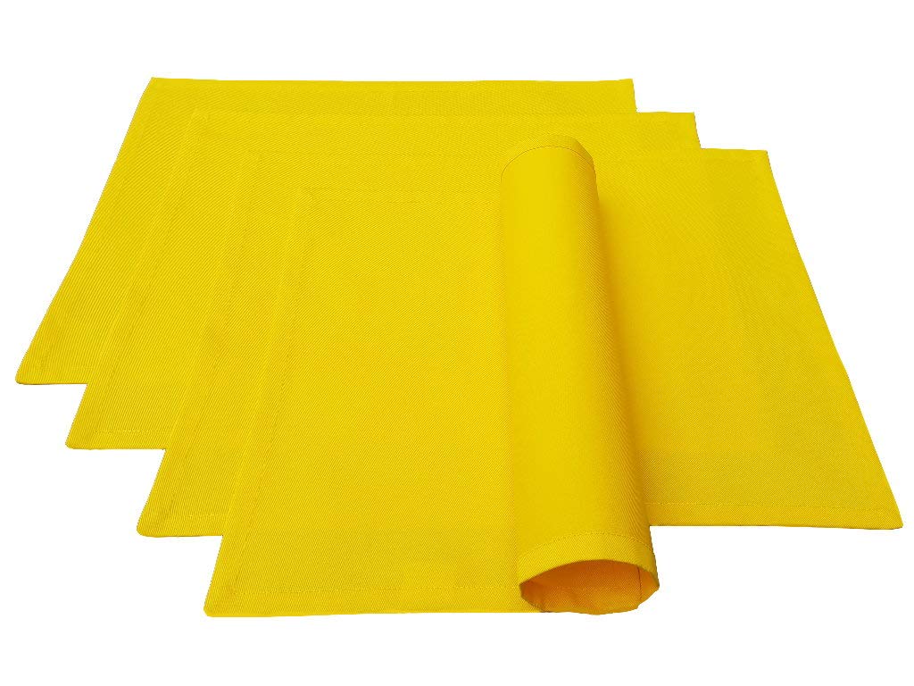 Lemos Home Place Mat Set of 4 Approx. 46 x 36 cm Cotton Many Colours (Yellow)