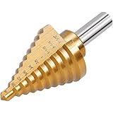 Vastar Titanium Step Drill Cone Drill Bits, High Speed Steel 10 Steps 1/4" to 1-3/8"
