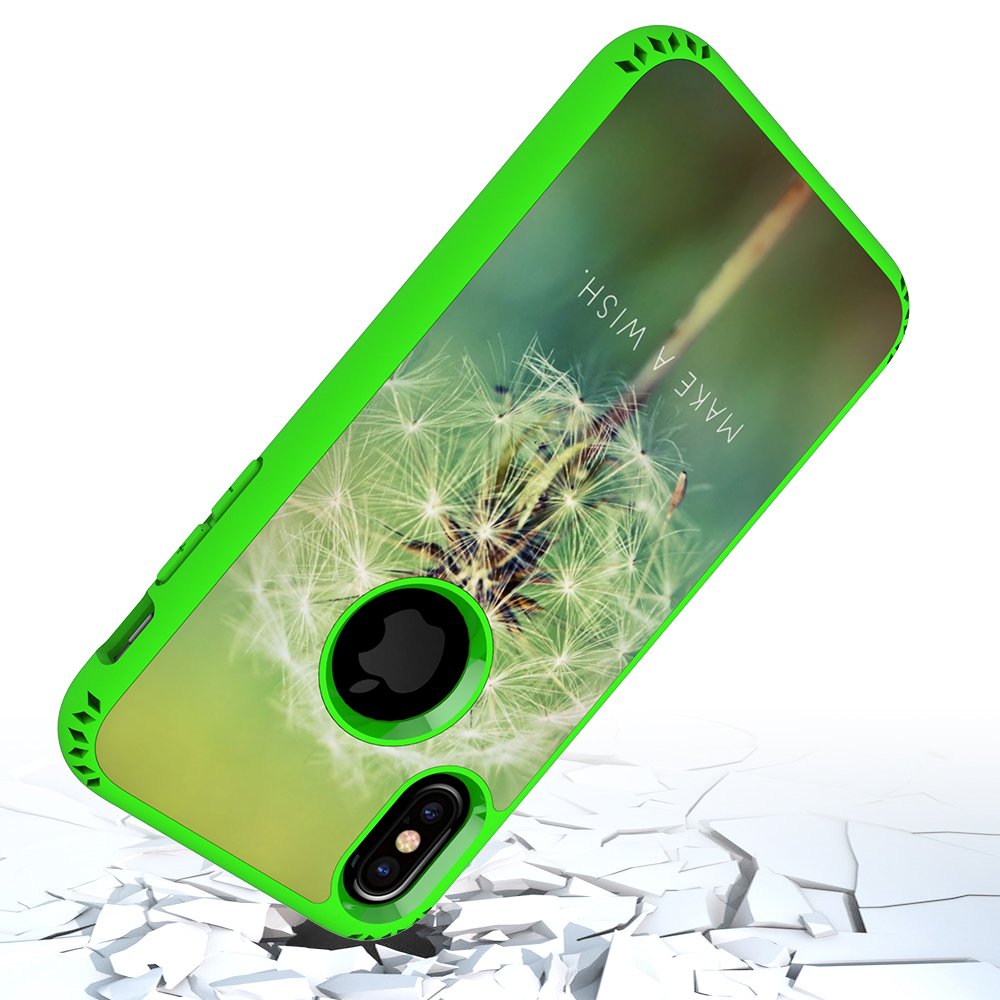 iPhone X Case, MagicSky Shockproof Slim Corner Protection with Resilient Shock Absorption Rubber Protective Case Cover for Apple iPhoneX - Dandelion