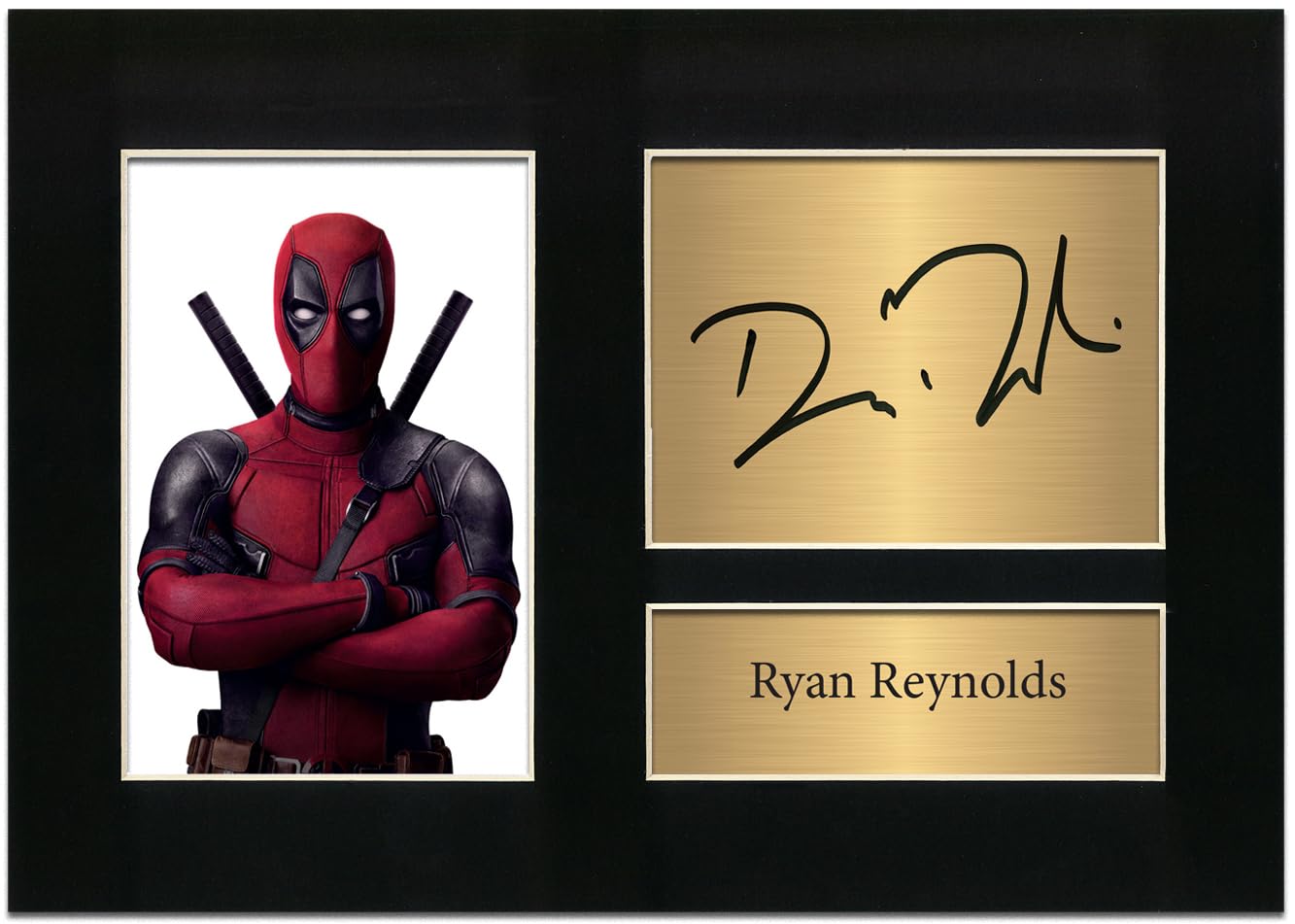 Zulu Image Deadpool Ryan Reynolds Gift A4 Printed Autograph Photo Reproduction Print Picture Display No1, Black