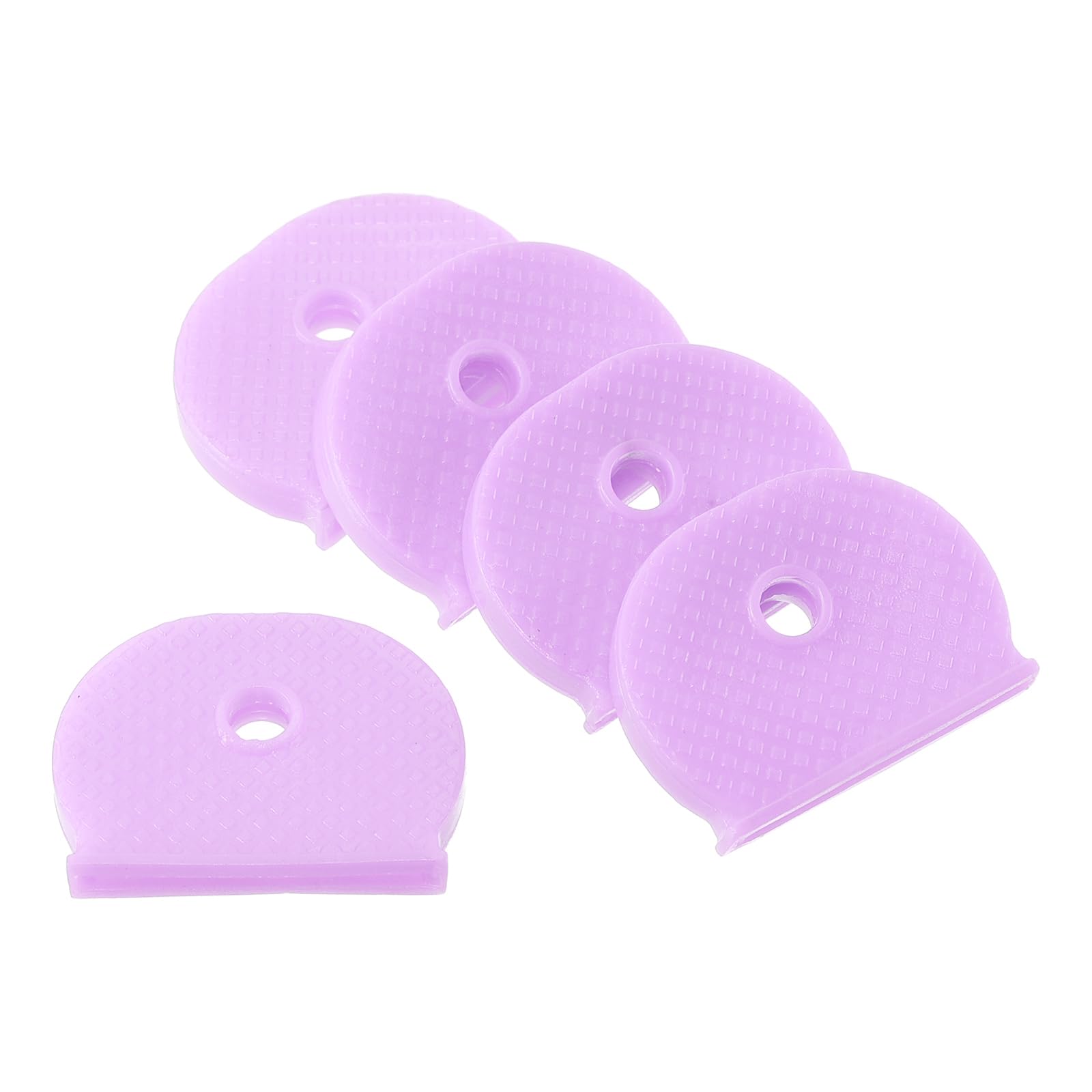 PATIKIL Key Caps Covers, 30 Pack Keys Ring Coding Tags Identifiers PVC Case Shell Protector for Office House Apartment, Light Purple