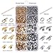 eBoot 1000 Pieces Jewelry Findings Kit Iron Fold Over Cord Ends Lobster Claw Clasps Jump Rings Extension Chains for Jewelry Making