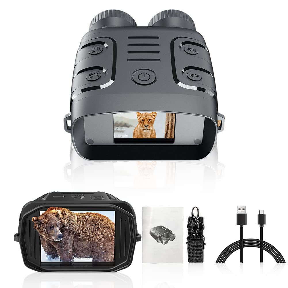 Djioyer Night Vision Goggles, R18 5X Digital Zoom Night Vision Binoculars for Total Night, 1080p Photo & Video Infrared Night Vision Goggles for Spotting, Hunting, Travel, Spy, Surveillance
