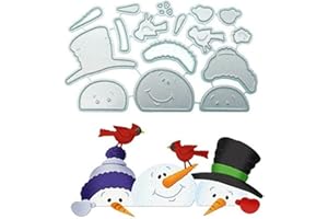 FAWENUCY Scrapbooking Die-Cuts, Christmas Metal Cutting Dies for Card Making, Paper Craft Punch Template, Background Embossing Stencils, DIY Album Décor (Hat Snowman-10x6.7cm)