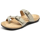 Athlefit Orthopedic Sandals for Women with Arch Support Adjustable Comfort Walking Orthotic Flip Flops