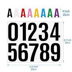 5 Sheets Mailbox Number stickers 4 Inch Waterproof