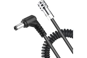 Fomito DC to BMPCC 4K/6K Weipu Coiled Power Cable for V-Mount, Gold Mount Battery and NP-F Battery with DC Output Port