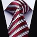 HISDERN Red Extra Long Plaid Checkered Tie Handkerchief Woven Classic Silk Men's Necktie & Pocket Square Set for Wedding Party