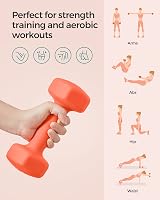SONGMICS Dumbbells Set 2 x 3 kg Hex Neoprene Coated Papaya Orange SYL906O01 view 4