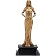 Decade Awards Achievement Trophy, Female - Golden Goddess Award, 8 Inch Tall - Engraved Plate on Request