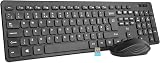 Rii RK200 Wireless Keyboard and Mouse Set 104 Keys UK Layout White view 1